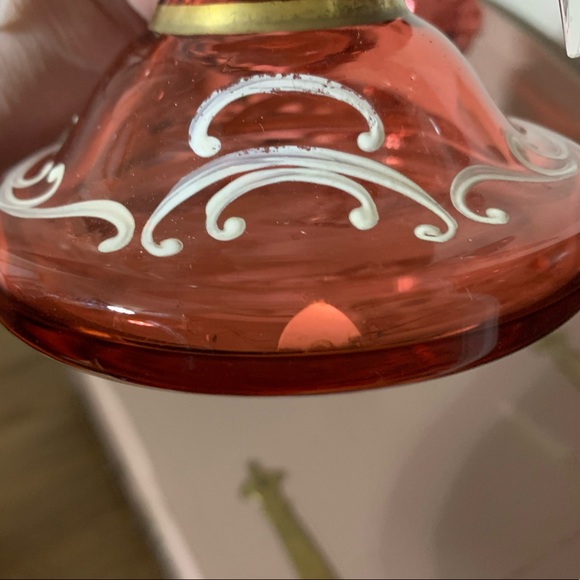 Victorian Mary Gregory Cranberry Glass Mantle LUSTRE Vases - Picture 9 of 11